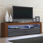 63" TV Stand with 16-Color LED Lights – High Gloss, 19 Color Options, Fits up to 70" TV, Single