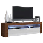 63" TV Stand with 16-Color LED Lights – High Gloss, 19 Color Options, Fits up to 70" TV, Single
