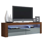 63" TV Stand with 16-Color LED Lights – High Gloss, 19 Color Options, Fits up to 70" TV, Single