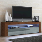 63" TV Stand with 16-Color LED Lights – High Gloss, 19 Color Options, Fits up to 70" TV, Single