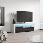 63" TV Stand with 16-Color LED Lights – High Gloss, 19 Color Options, Fits up to 70" TV, Single