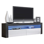 63" TV Stand with 16-Color LED Lights – High Gloss, 19 Color Options, Fits up to 70" TV, Single