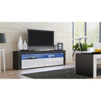 63" TV Stand with 16-Color LED Lights – High Gloss, 19 Color Options, Fits up to 70" TV, Single