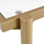 2-Tier Tempered Glass Console Table – Gold / Chrome, Steel & Acrylic Frame, Modern Style, Single