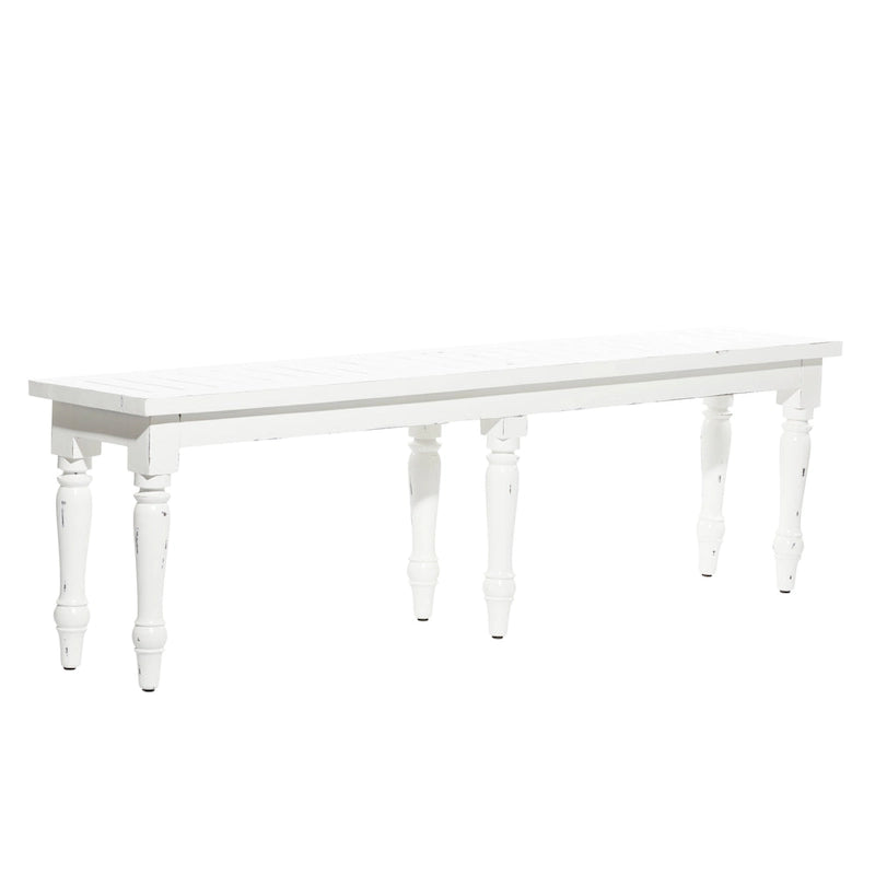 Wood Long Slim Bench - White - Roche River Decor - 12 Wx63 Lx18 H