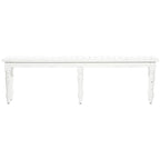 63" Slim Solid Wood Bench – White, Distressed Farmhouse Style, Seats 3, Fully Assembled