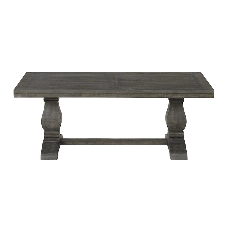 50" Solid Pine Coffee Table – Reclaimed Natural & White / Reclaimed Natural / Grey, Farmhouse Style, Single