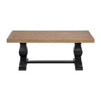 50" Solid Pine Coffee Table – Reclaimed Natural & White / Reclaimed Natural / Grey, Farmhouse Style, Single