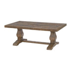 50" Solid Pine Coffee Table – Reclaimed Natural & White / Reclaimed Natural / Grey, Farmhouse Style, Single