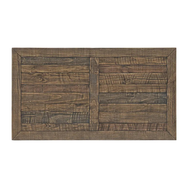 50" Solid Pine Coffee Table – Reclaimed Natural & White / Reclaimed Natural / Grey, Farmhouse Style, Single