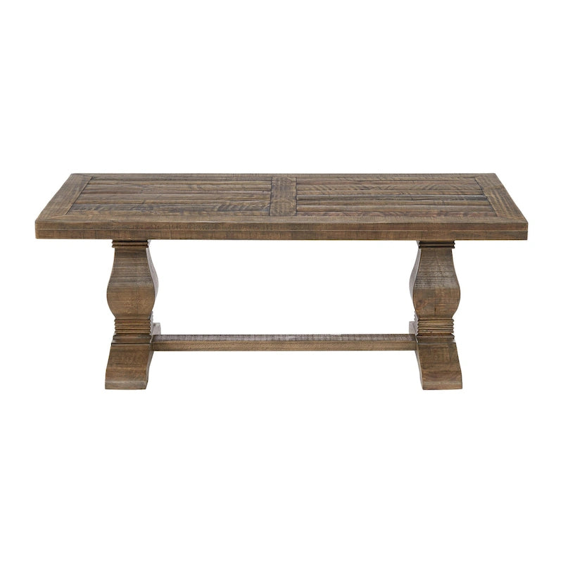 50" Solid Pine Coffee Table – Reclaimed Natural & White / Reclaimed Natural / Grey, Farmhouse Style, Single