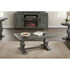 50" Solid Pine Coffee Table – Reclaimed Natural & White / Reclaimed Natural / Grey, Farmhouse Style, Single