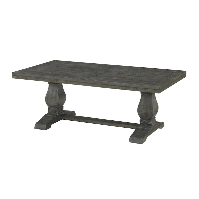 50" Solid Pine Coffee Table – Reclaimed Natural & White / Reclaimed Natural / Grey, Farmhouse Style, Single