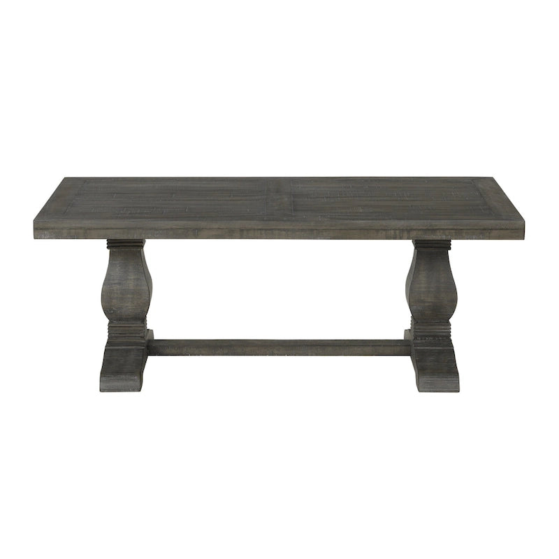 50" Solid Pine Coffee Table – Reclaimed Natural & White / Reclaimed Natural / Grey, Farmhouse Style, Single
