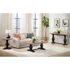50" Solid Pine Coffee Table – Reclaimed Natural & White / Reclaimed Natural / Grey, Farmhouse Style, Single