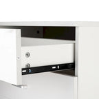 3-Drawer Wood Dresser Chest – White / Black, P2 Wood, Simple Style, Single