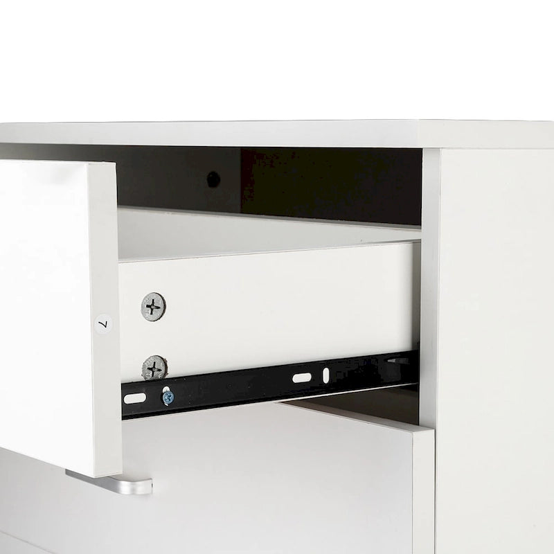 3-Drawer Wood Dresser Chest – White / Black, P2 Wood, Simple Style, Single