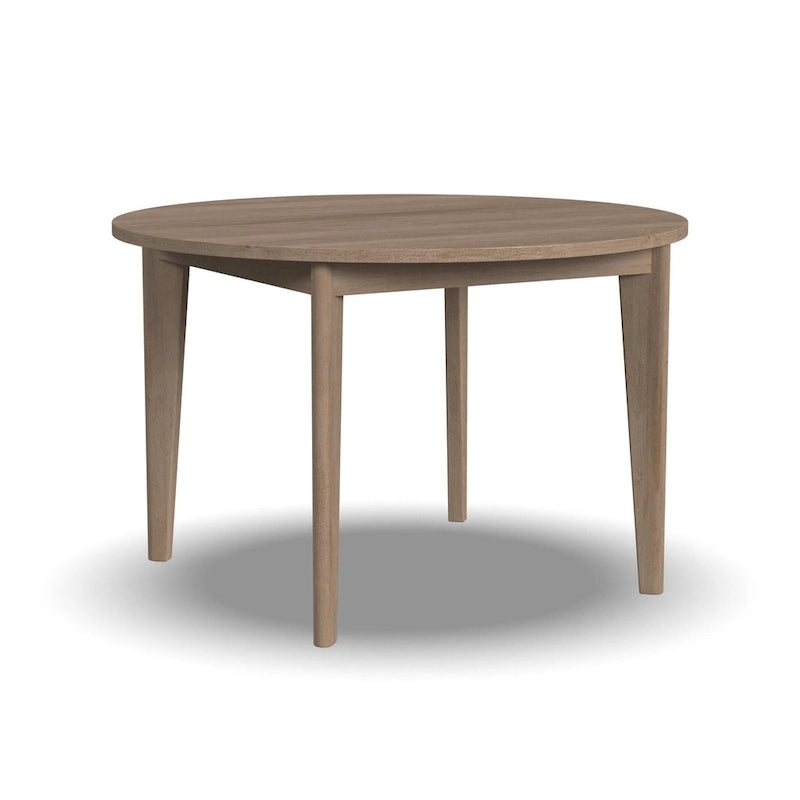 Round Dining Table – Brown Oak Finish, Mid-Century Style, Seats 4, Single-Person Assembly