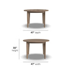Round Dining Table – Brown Oak Finish, Mid-Century Style, Seats 4, Single-Person Assembly