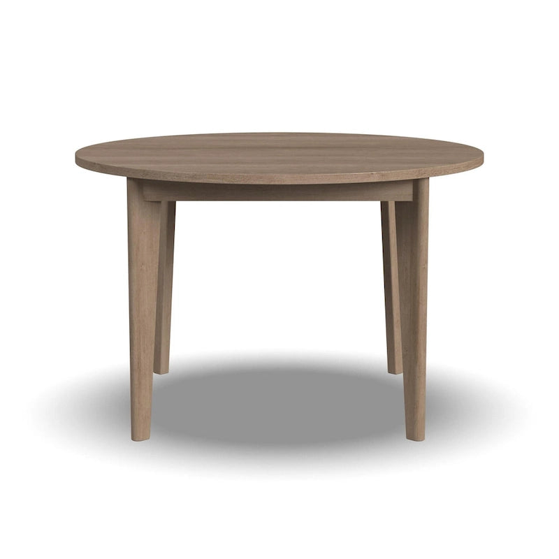 Round Dining Table – Brown Oak Finish, Mid-Century Style, Seats 4, Single-Person Assembly
