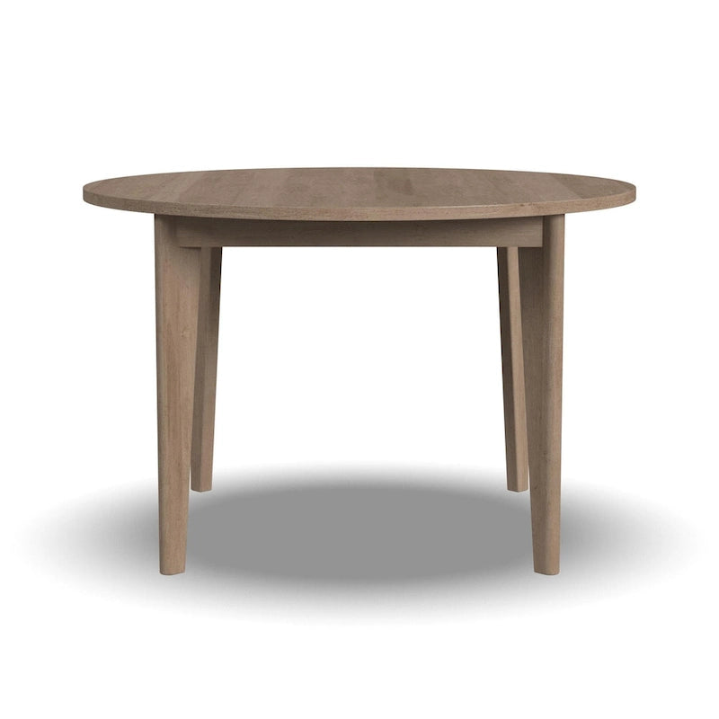 Round Dining Table – Brown Oak Finish, Mid-Century Style, Seats 4, Single-Person Assembly