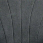 Mid-Century Modern Fabric Armchair – Dark Gray, Rolled Arms, Wood Legs, Single