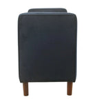 Velvet Storage Bench – Dark Blue, Mid-Century Style, Walnut Legs, Includes 2 Bolster Pillows, Single