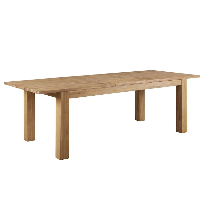 Butterfly Leaf Extendable Dining Table – Brushed Smoke, Solid Acacia Wood, Seats up to 10, 2-Person Assembly