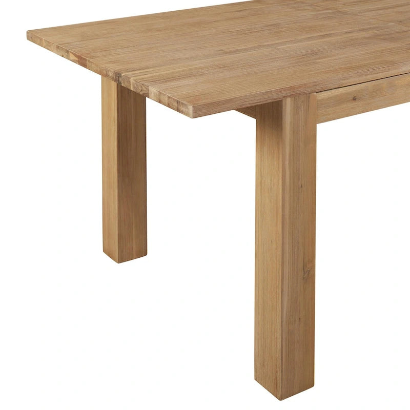 Butterfly Leaf Extendable Dining Table – Brushed Smoke, Solid Acacia Wood, Seats up to 10, 2-Person Assembly