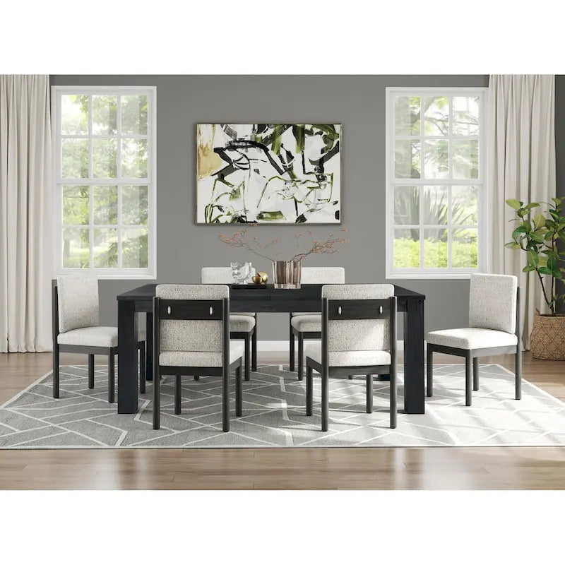 Butterfly Leaf Extendable Dining Table – Brushed Smoke, Solid Acacia Wood, Seats up to 10, 2-Person Assembly