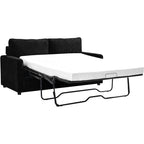 70" Corduroy Sleeper Sofa with Pull-Out Mattress – Ivory / Dark Green / Grey / Black, Square Arms, Seats 2–3