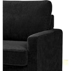 70" Corduroy Sleeper Sofa with Pull-Out Mattress – Ivory / Dark Green / Grey / Black, Square Arms, Seats 2–3