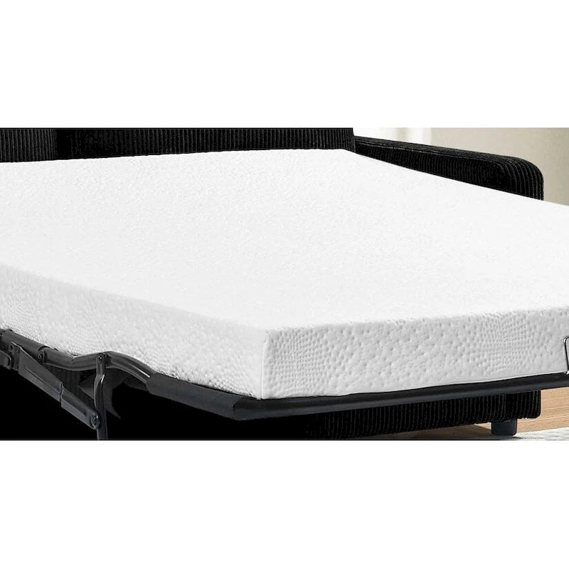70" Corduroy Sleeper Sofa with Pull-Out Mattress – Ivory / Dark Green / Grey / Black, Square Arms, Seats 2–3
