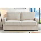 70" Corduroy Sleeper Sofa with Pull-Out Mattress – Ivory / Dark Green / Grey / Black, Square Arms, Seats 2–3
