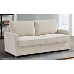 70" Corduroy Sleeper Sofa with Pull-Out Mattress – Ivory / Dark Green / Grey / Black, Square Arms, Seats 2–3