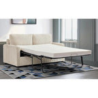 70" Corduroy Sleeper Sofa with Pull-Out Mattress – Ivory / Dark Green / Grey / Black, Square Arms, Seats 2–3