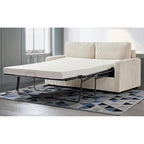 70" Corduroy Sleeper Sofa with Pull-Out Mattress – Ivory / Dark Green / Grey / Black, Square Arms, Seats 2–3