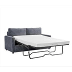 70" Corduroy Sleeper Sofa with Pull-Out Mattress – Ivory / Dark Green / Grey / Black, Square Arms, Seats 2–3