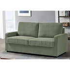 70" Corduroy Sleeper Sofa with Pull-Out Mattress – Ivory / Dark Green / Grey / Black, Square Arms, Seats 2–3
