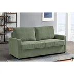 70" Corduroy Sleeper Sofa with Pull-Out Mattress – Ivory / Dark Green / Grey / Black, Square Arms, Seats 2–3