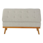Mid-Century Storage Bench – Green / Orange / Grey / Charcoal Faux Leather / Linen, Nail-Head Trim, Single