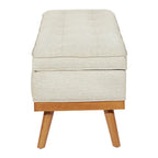 Mid-Century Storage Bench – Green / Orange / Grey / Charcoal Faux Leather / Linen, Nail-Head Trim, Single