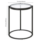 16" Round C-Shape Side Table – Brass / Blackened Bronze, Tempered Glass Top, Modern Style, Single