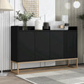 Black / White / Navy Sideboard Cabinet with Gold Legs – Single-Person Assembly
