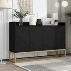 Black / White / Navy Sideboard Cabinet with Gold Legs – Single-Person Assembly