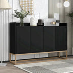 Black / White / Navy Sideboard Cabinet with Gold Legs – Single-Person Assembly