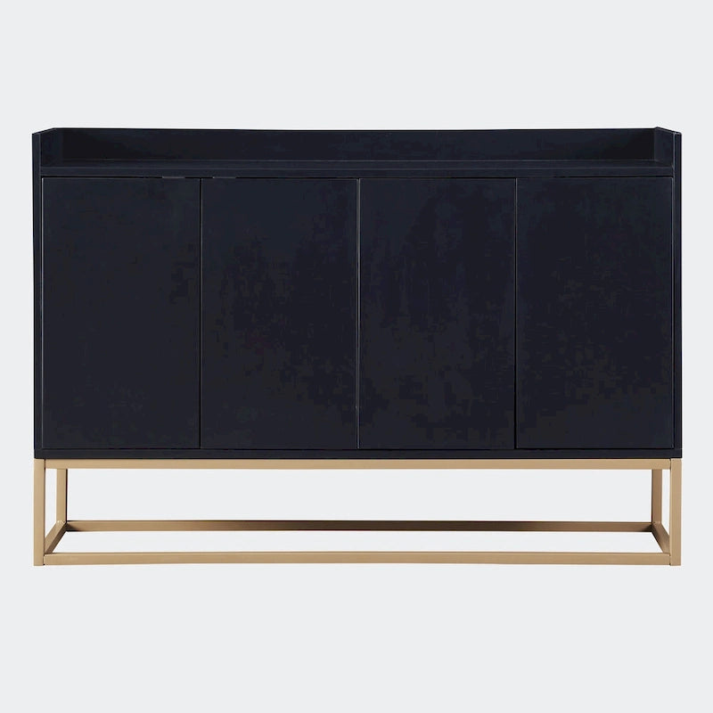 Black / White / Navy Sideboard Cabinet with Gold Legs – Single-Person Assembly