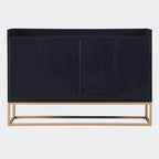 Black / White / Navy Sideboard Cabinet with Gold Legs – Single-Person Assembly