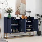 Black / White / Navy Sideboard Cabinet with Gold Legs – Single-Person Assembly
