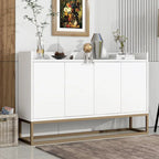 Black / White / Navy Sideboard Cabinet with Gold Legs – Single-Person Assembly
